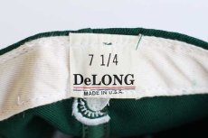 画像4: 90s USA製 DeLONGデロング M 刺繍 ベースボールキャップ 緑 7 1/4 (4)