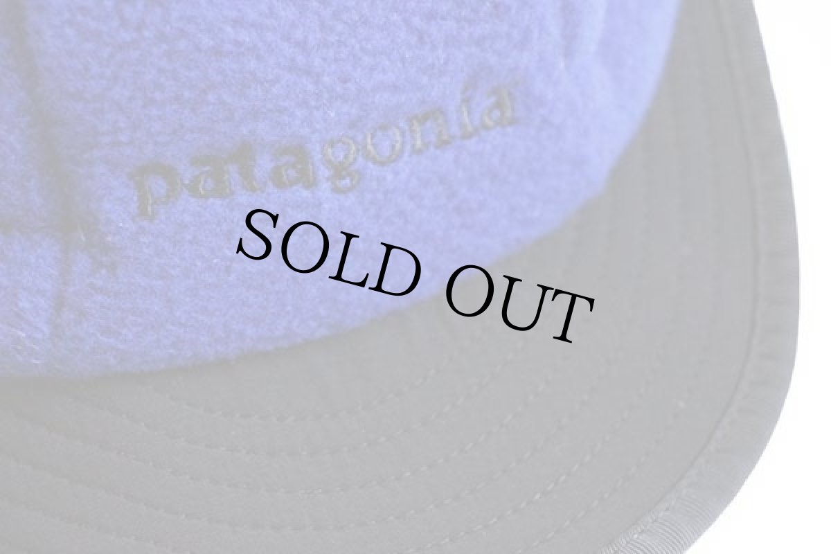 画像5: 00s patagoniaパタゴニア ロゴ刺繍 ツートン 切り替え シンチラ ダックビル フリースキャップ 青×黒 L (5)