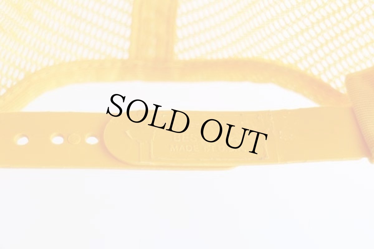 画像4: 80s USA製 HYSTER フォークリフト 発泡プリント ツートン 切り替え メッシュキャップ 黒×黄 (4)