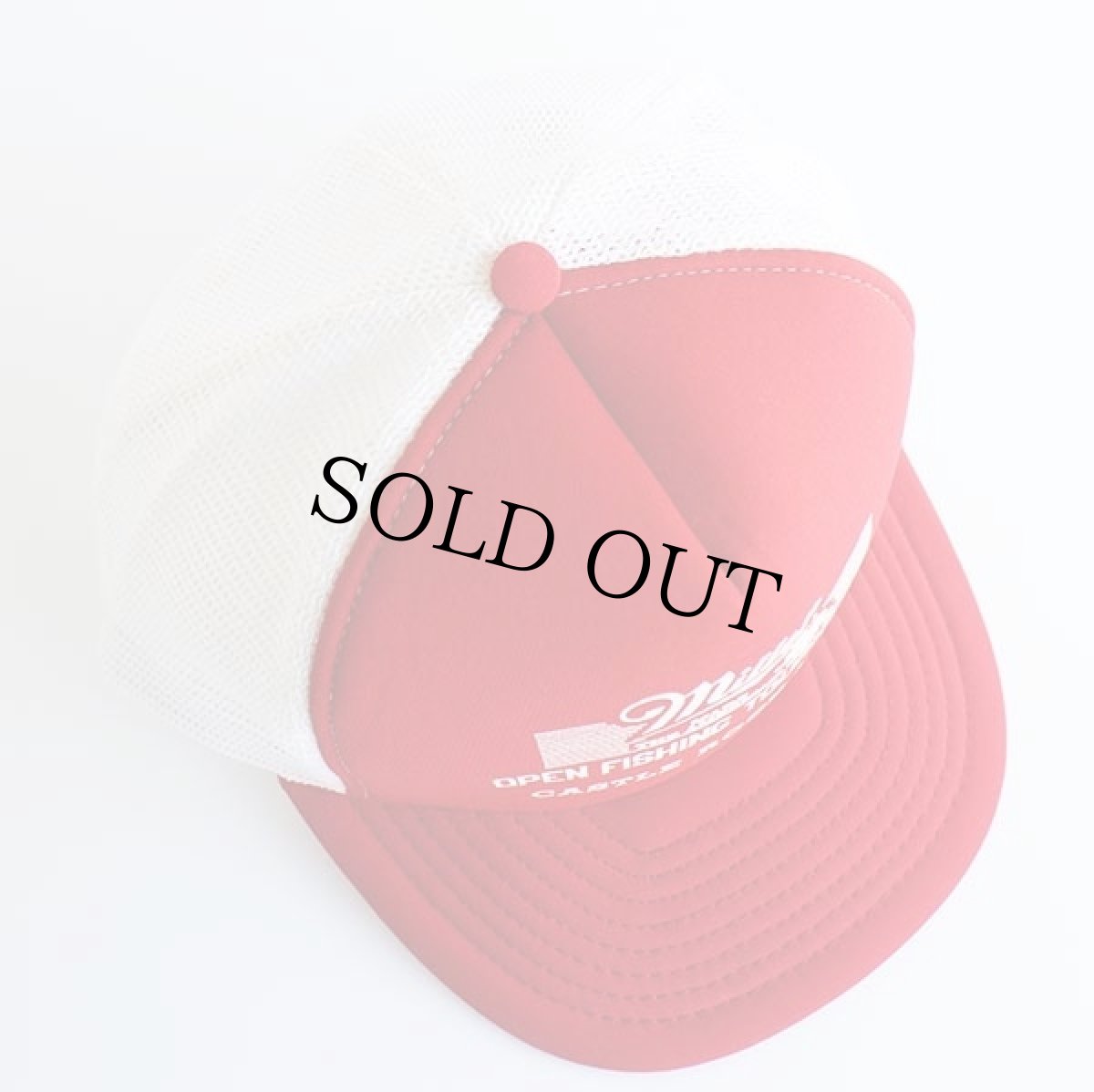 画像3: 90s Miller OPEN FISHING TOURNAMENT ツートン 切り替え メッシュキャップ 赤×白 (3)