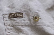 画像5: 90s Columbiaコロンビア ガンパッチ付き コットン ハンティングシャツ グレー L (5)