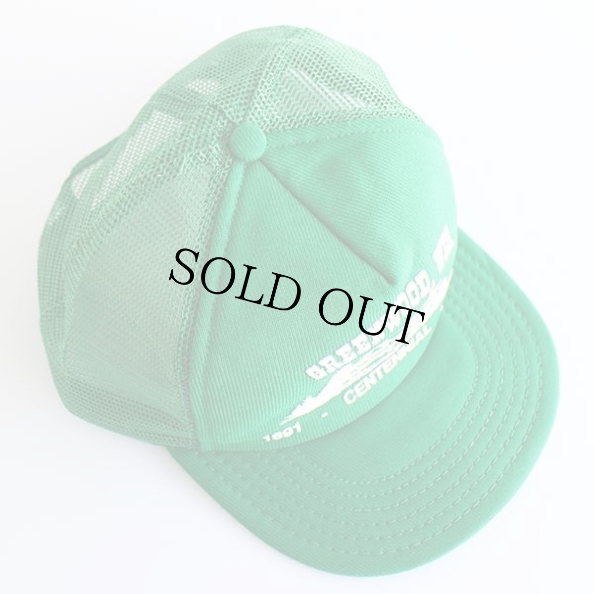 画像3: 90s USA製 GREENWOOD,WIS. 発泡プリント メッシュキャップ 緑 (3)