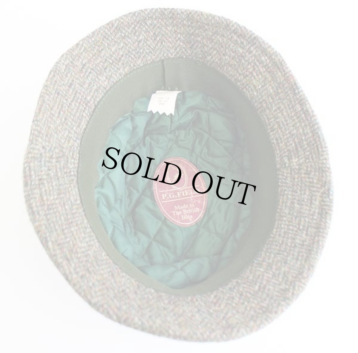 画像5: 英国製 P.G.FIELD キルティングライナー ツイード ウールハット L (5)