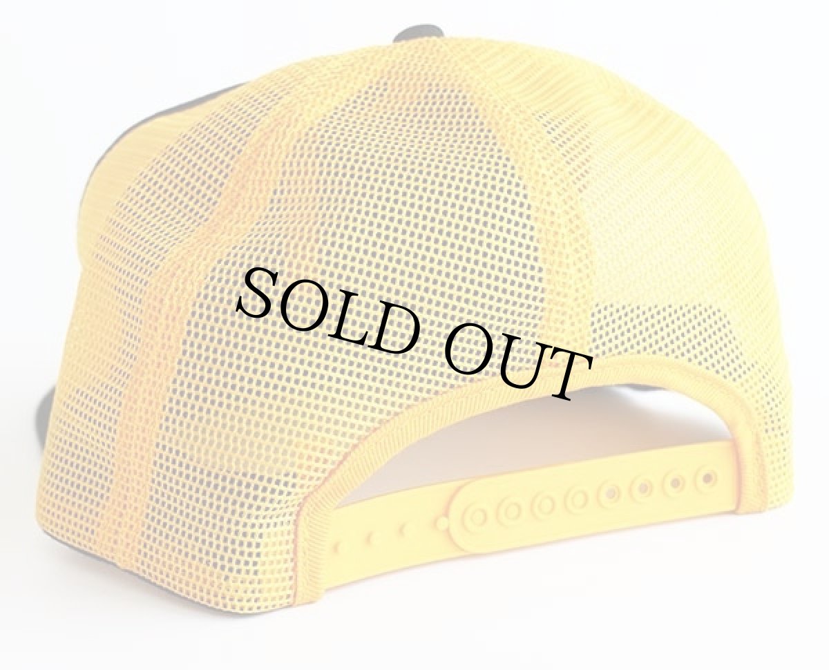 画像2: 80s PETTIBONE ロゴ パッチ付き ツートン 切り替え メッシュキャップ 黒×黄 (2)