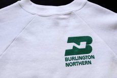 画像3: 80s USA製 Sportswear BURLINGTON NORTHERN スウェット 白 XL (3)