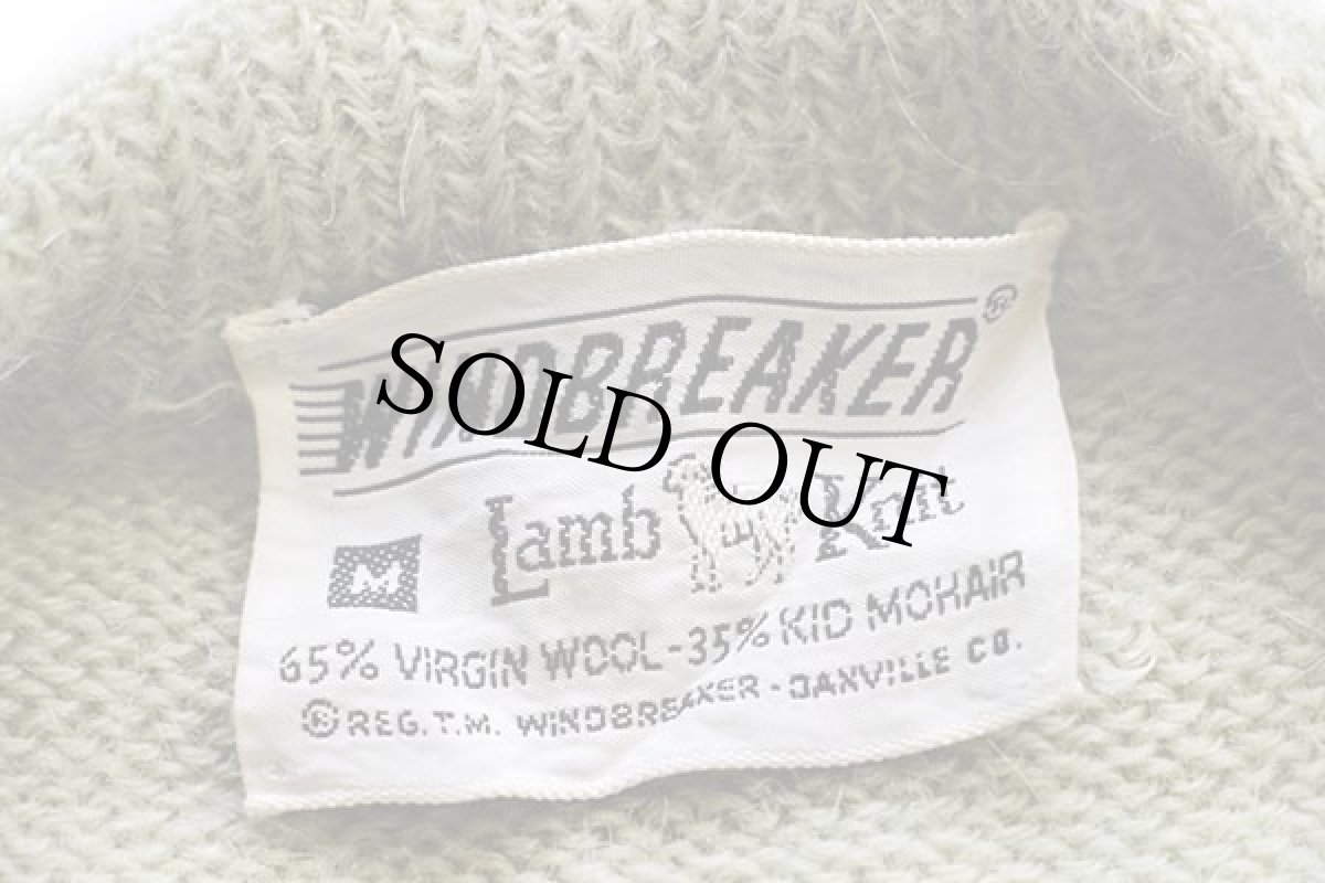 画像4: 60s WINDBREAKER Lamb Knit キッドモヘヤ ニット カーディガン 薄緑 M (4)
