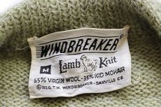 画像4: 60s WINDBREAKER Lamb Knit キッドモヘヤ ニット カーディガン 薄緑 M (4)