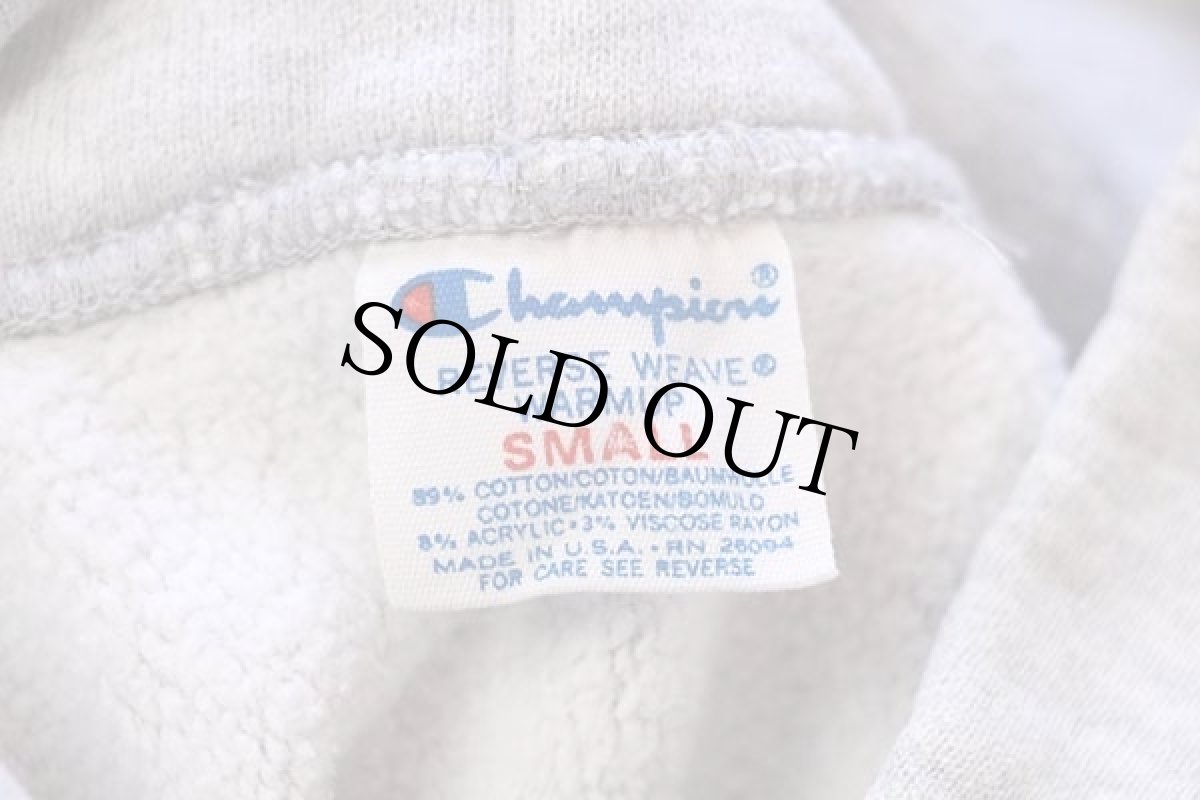 画像4: 80s USA製 Championチャンピオン ワンポイント リバースウィーブ スウェットパーカー 杢グレー S (4)