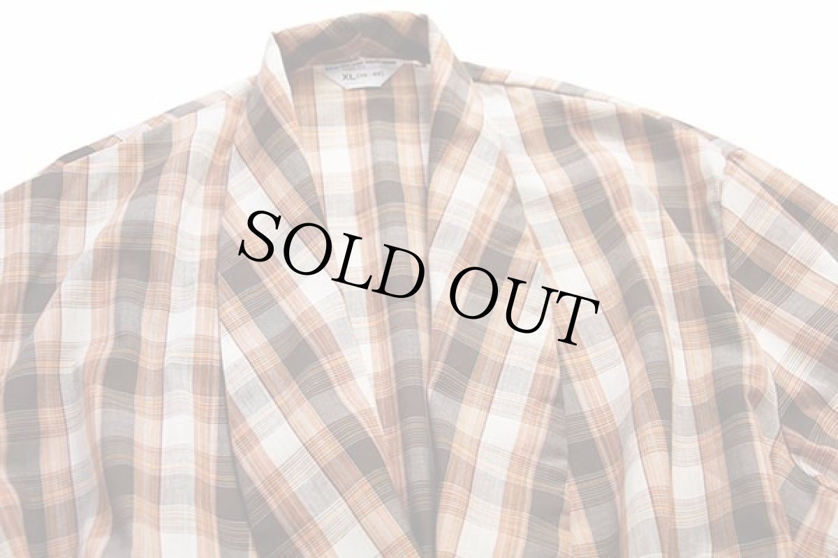 画像3: 70s JCPenney チェック ショールカラー ガウン XL (3)