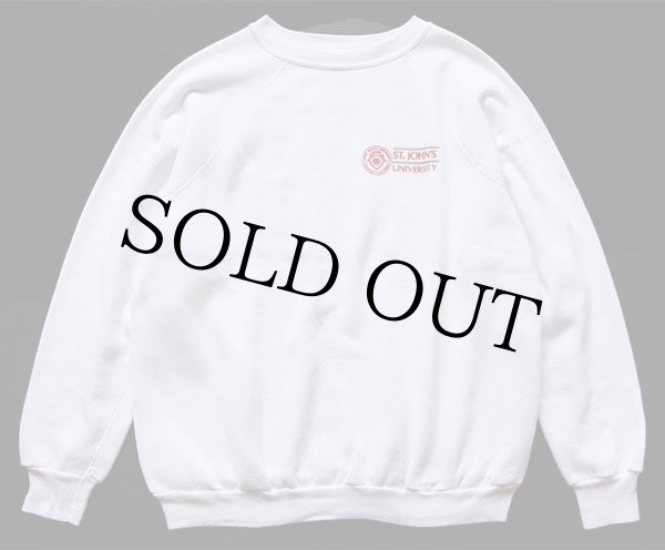 80s USA製 DISCUS ST.JOHN'S UNIVERSITY スウェット 白 XL