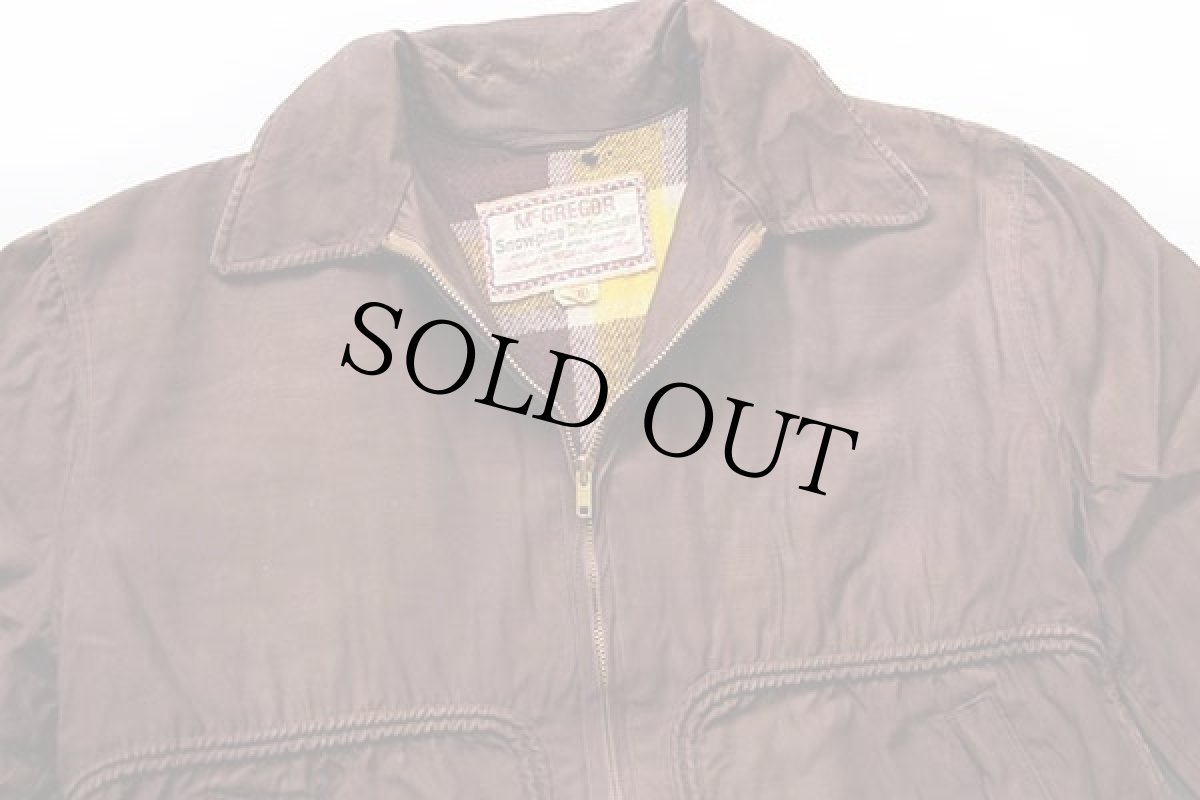 画像3: 50s McGREGORマクレガー Snow-pine Drizzler ウールライナー ドリズラージャケット ボロ 焦げ茶 38 (3)