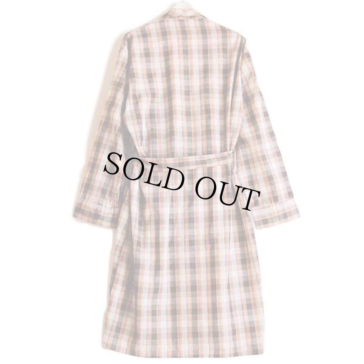 画像2: 70s JCPenney チェック ショールカラー ガウン XL (2)