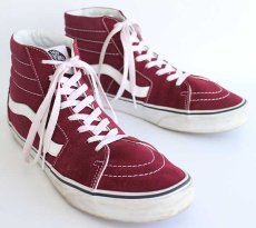 画像2: VANSバンズ SK8-HIスケートハイ スエード ワインレッド 11★スニーカー (2)
