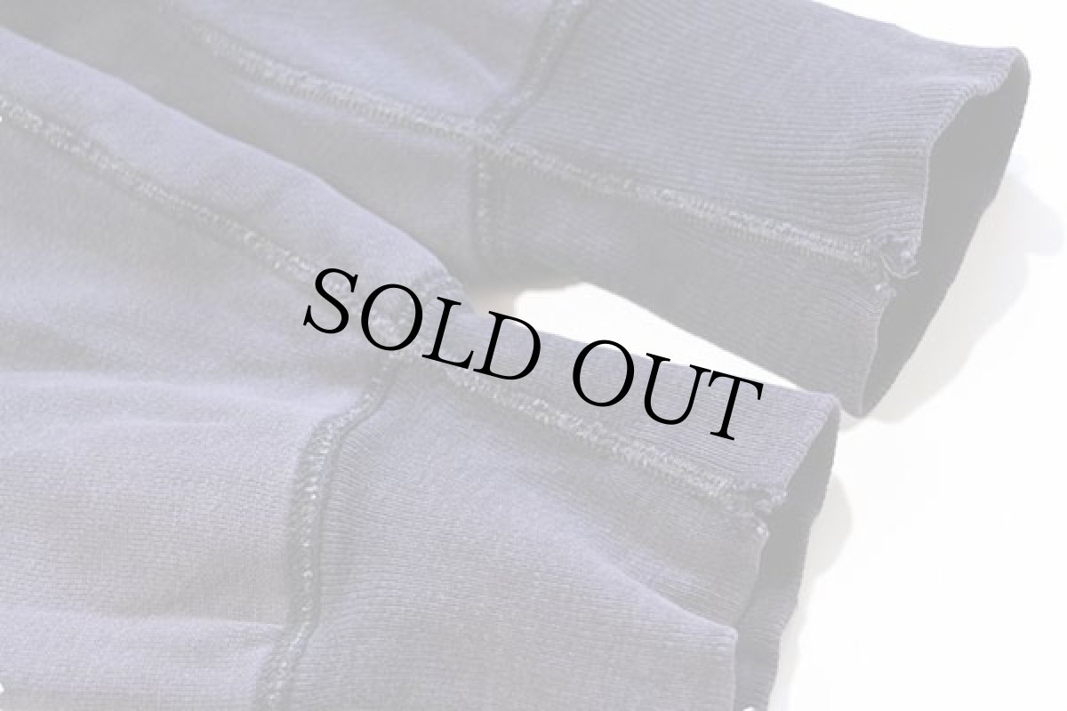 画像6: 60s B.V.D. 無地 裏サーマル コットン スウェットパーカー ナス紺 フェード L (6)