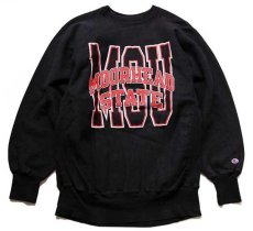 画像1: 90s メキシコ製 Championチャンピオン MOORHEAD STATE リバースウィーブ スウェット 黒 XL (1)