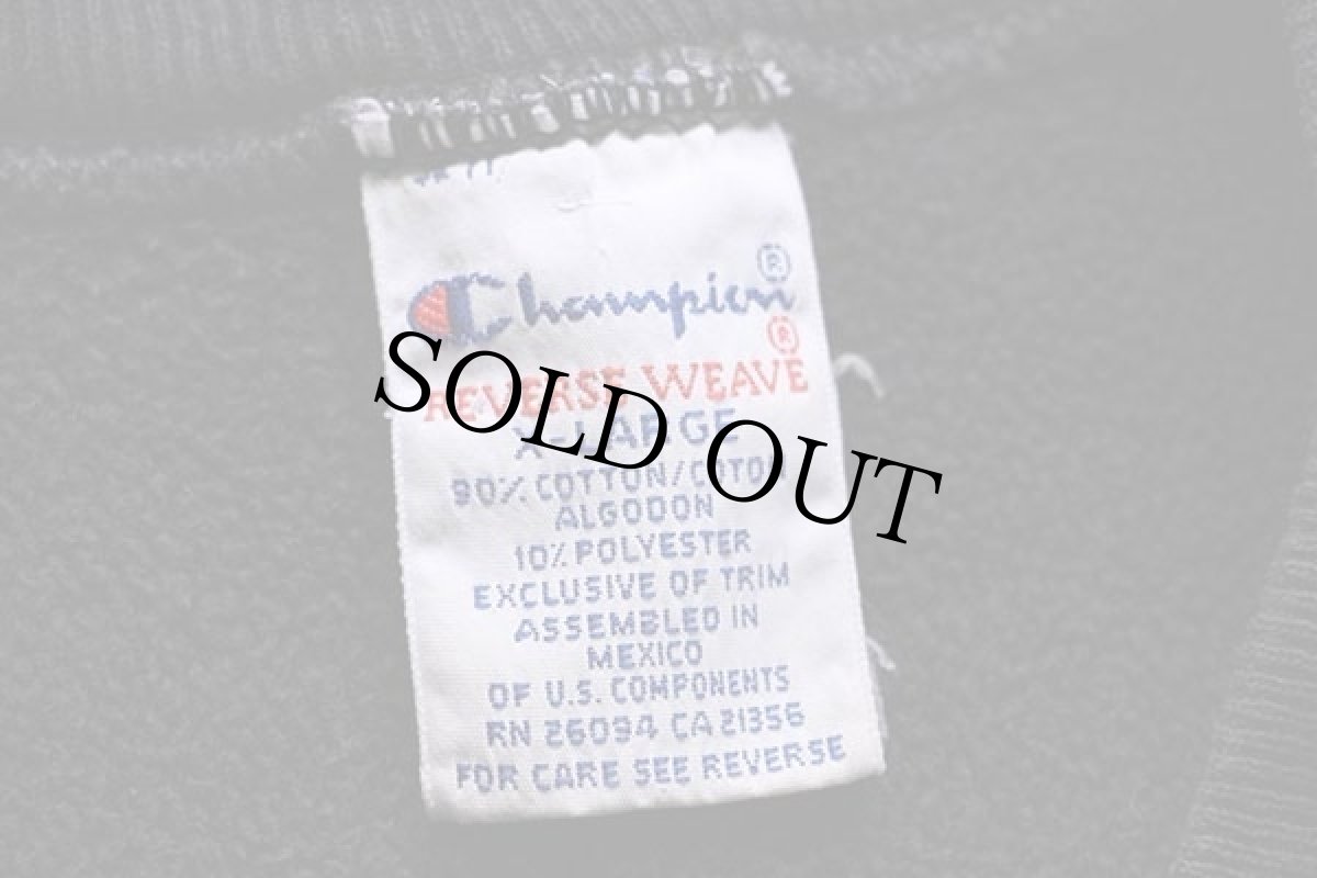 画像3: 90s メキシコ製 Championチャンピオン AUGSBURG COLLEGE リバースウィーブ スウェット 黒 XL (3)