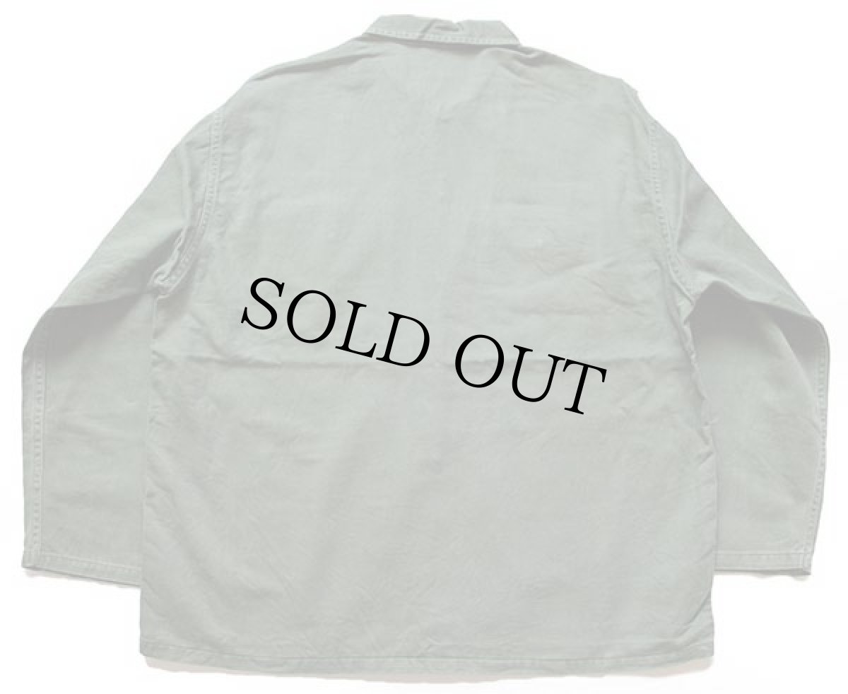 画像2: 50s 米軍 U.S.ARMY FRUIT OF THE LOOM パッチ付き 13スター コットンサテン ユーティリティシャツ オリーブグリーン (2)