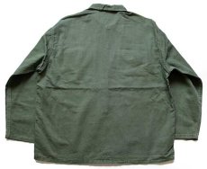 画像2: 50s 米軍 U.S.ARMY FRUIT OF THE LOOM パッチ付き 13スター コットンサテン ユーティリティシャツ オリーブグリーン (2)