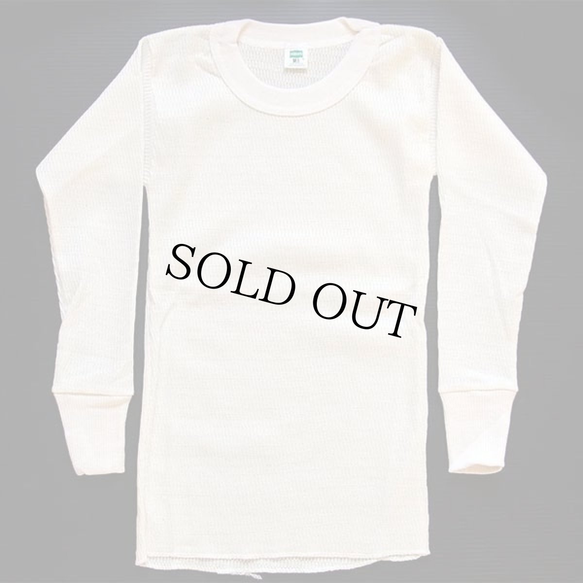 画像2: デッドストック★80s Hanes サーマルシャツ ナチュラル ボーイズM★A (2)