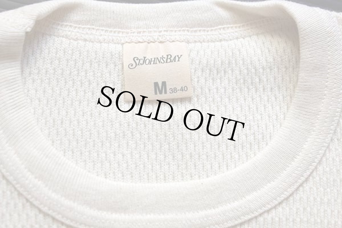 画像3: デッドストック★80s USA製 STJOHN'SBAY コットン サーマルシャツ ナチュラル M (3)