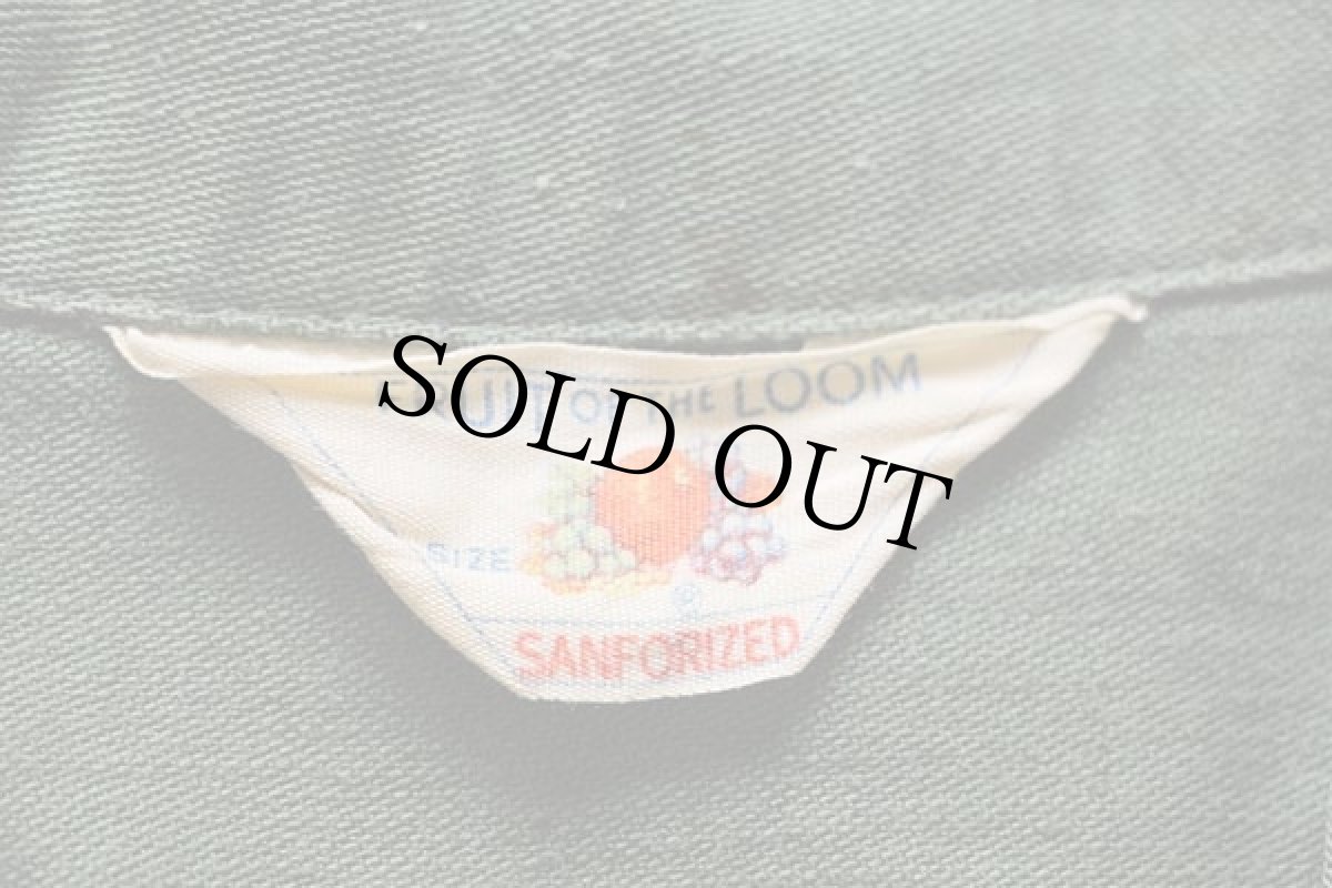 画像4: 50s 米軍 U.S.ARMY FRUIT OF THE LOOM パッチ付き 13スター コットンサテン ユーティリティシャツ オリーブグリーン (4)