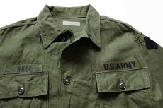 画像3: 60s 米軍 U.S.ARMY パッチ付き コットンサテン ユーティリティシャツ オリーブグリーン (3)