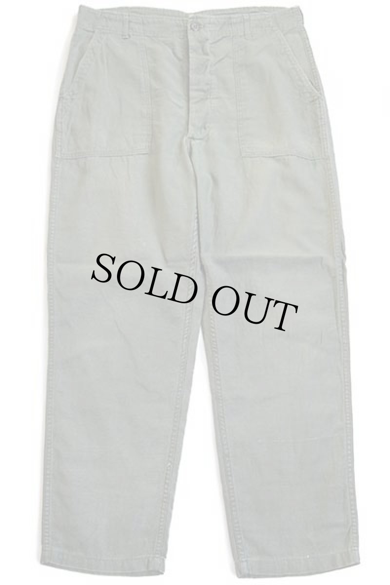 画像2: 60s 米軍 U.S.ARMY コットンサテン ユーティリティ ベイカーパンツ オリーブグリーン w36★G (2)