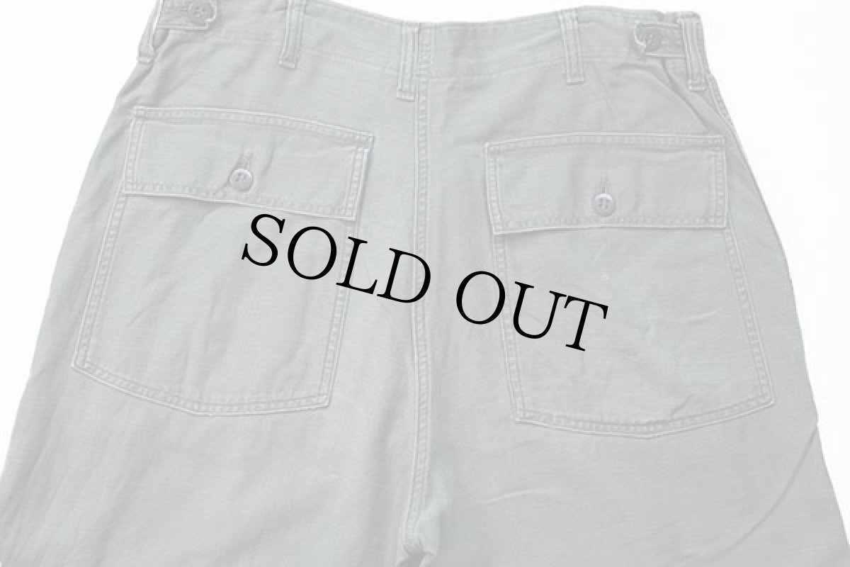 画像5: 60s 米軍 U.S.ARMY コットンサテン ユーティリティ ベイカーパンツ オリーブグリーン w34 L33★C (5)