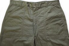 画像4: 70s 米軍 HAYES コットンサテン ユーティリティ ベイカーパンツ オリーブグリーン w40 (4)