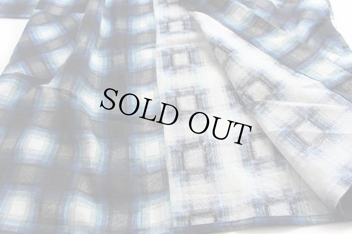 画像5: デッドストック★70s JCPenney オンブレチェック ショールカラー プリントネル ガウン M (5)