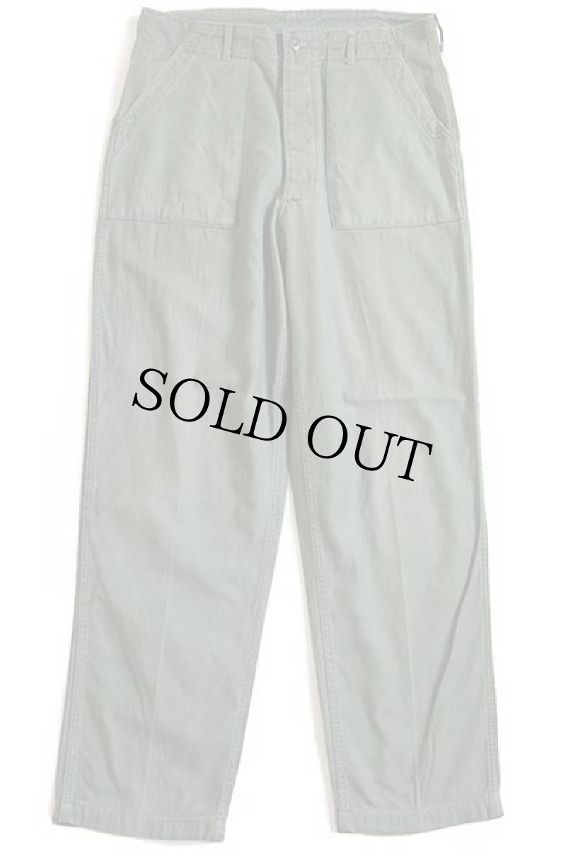 画像2: 70s 米軍 U.S.ARMY コットンサテン ユーティリティ ベイカーパンツ オリーブグリーン w36 L33★D (2)