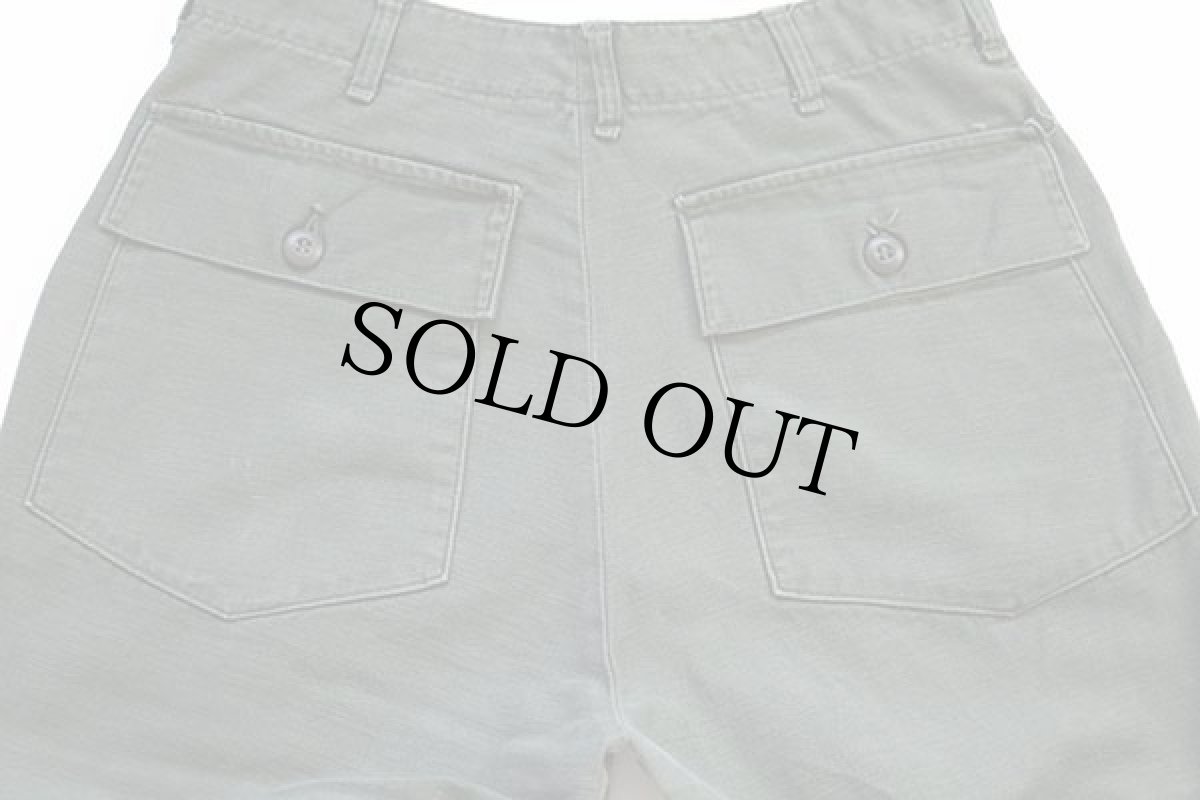 画像5: 60s 米軍 U.S.ARMY コットンサテン ユーティリティ ベイカーパンツ オリーブグリーン w32★H (5)