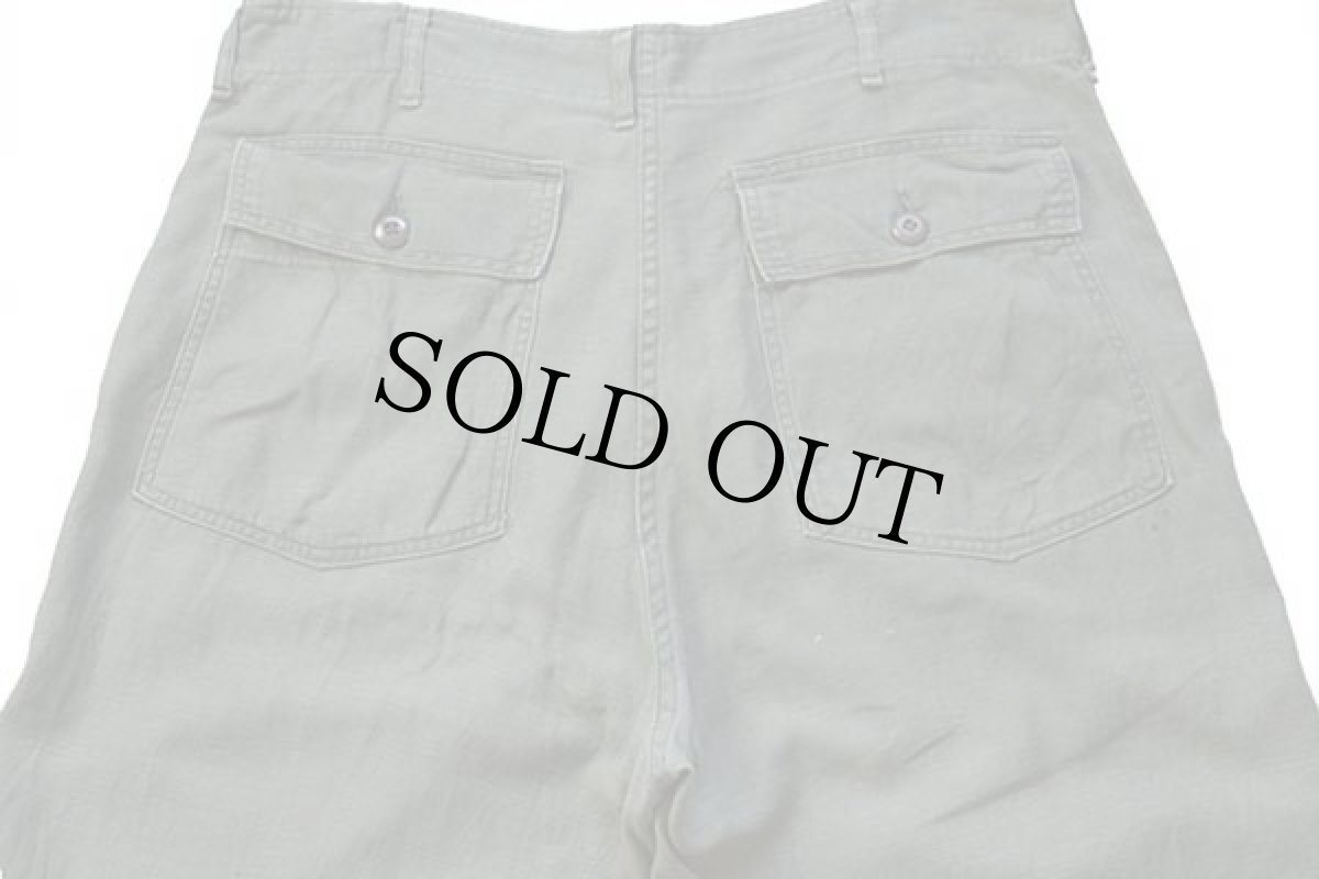 画像5: 60s 米軍 U.S.ARMY コットンサテン ユーティリティ ベイカーパンツ オリーブグリーン w36★G (5)