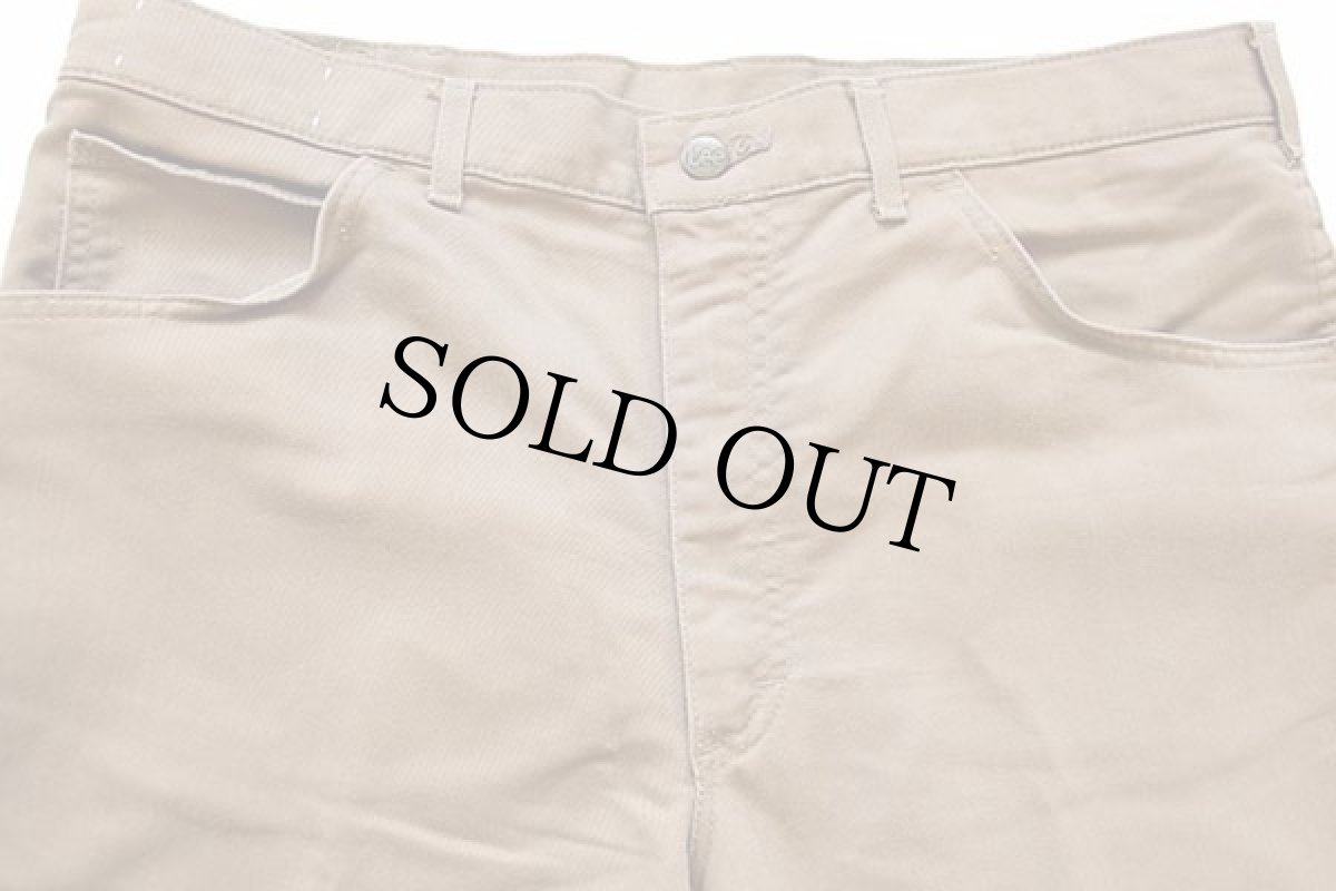 画像4: 80s USA製 Leeリー 204-0424 ツイルパンツ カーキ w36 L30 (4)