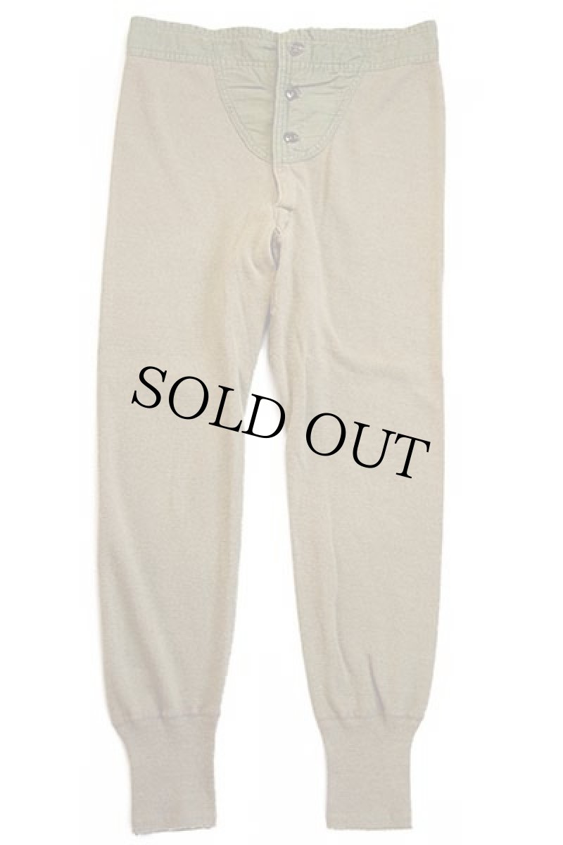 画像2: 50s 米軍 ドロワーズ コットン×ウール インナーパンツ オリーブドラブ 32 (2)