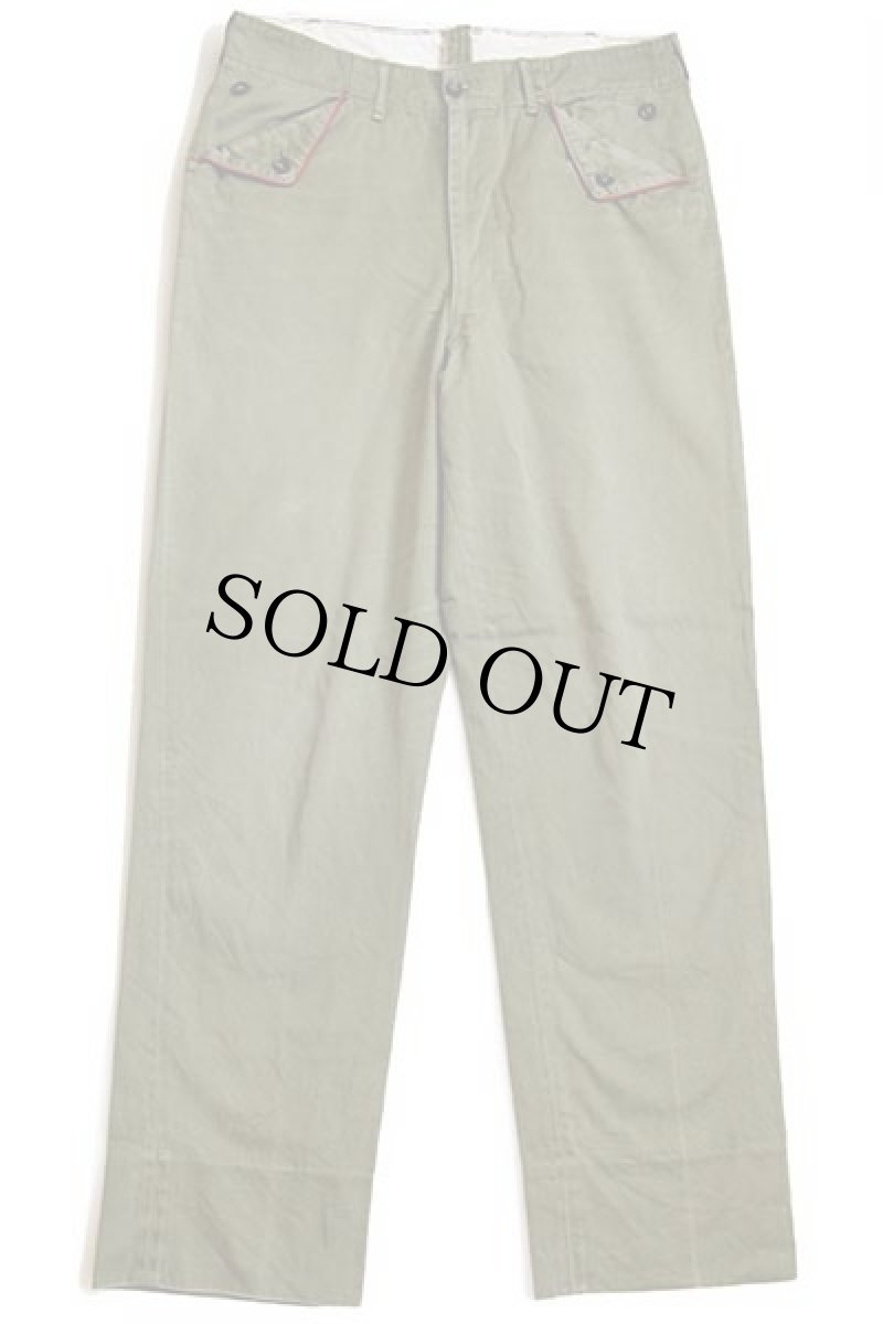 画像2: 60s BSA ボーイスカウト コットンツイル パンツ オリーブ w33 (2)