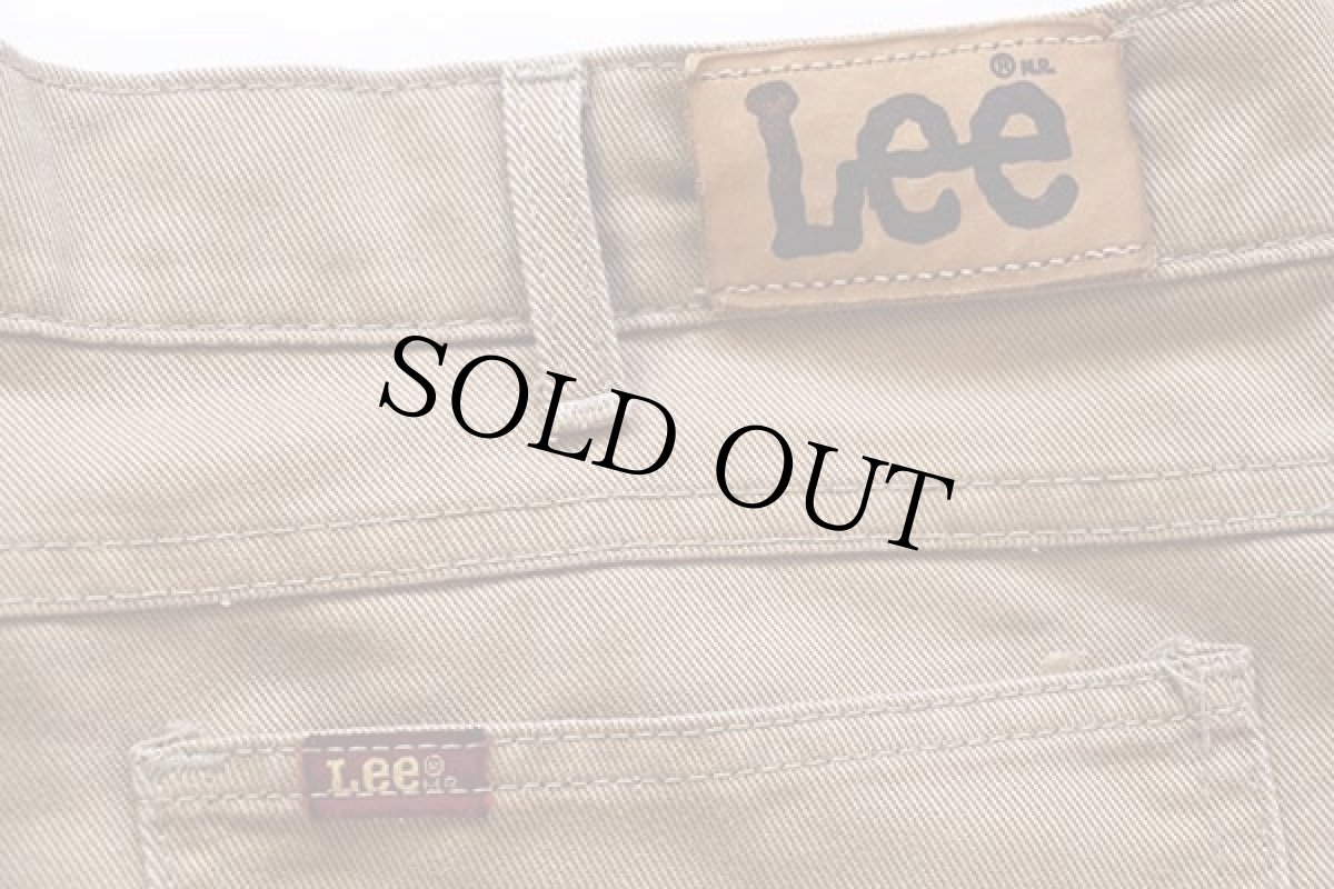 画像7: 80s USA製 Leeリー 204-0424 ツイルパンツ カーキ w36 L30 (7)