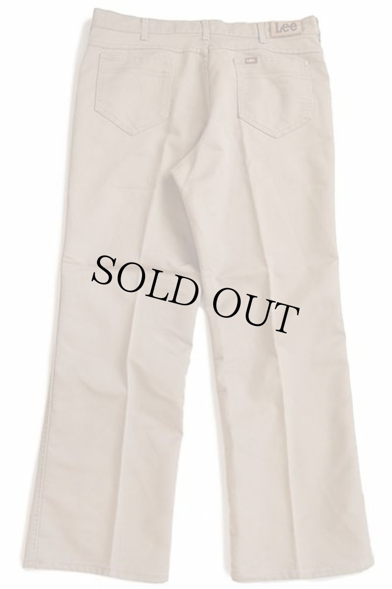 画像3: 80s USA製 Leeリー 204-0424 ツイルパンツ カーキ w36 L30 (3)