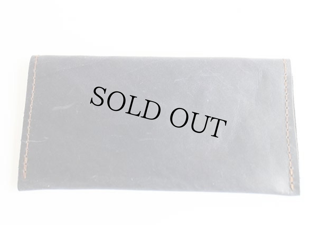 画像2: ハンドクラフト レザーポーチ 紺 (2)