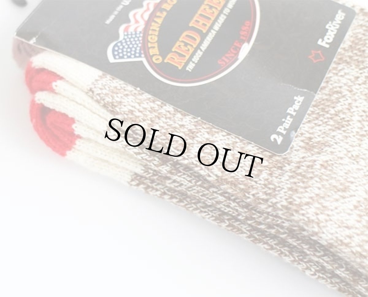 画像5: 未使用★USA製 FoxRiver RED HEEL レッドヒール ソックス 霜降り茶 XL 2ペア★靴下 (5)