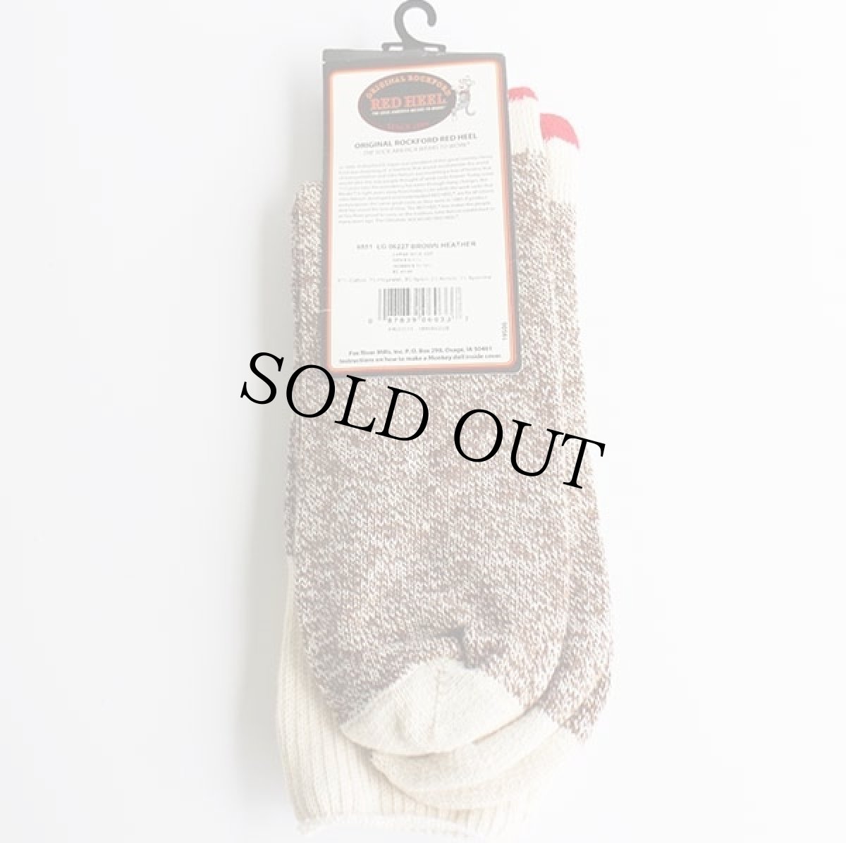 画像2: 未使用★USA製 FoxRiver RED HEEL レッドヒール ソックス 霜降り茶 L 2ペア★靴下 (2)