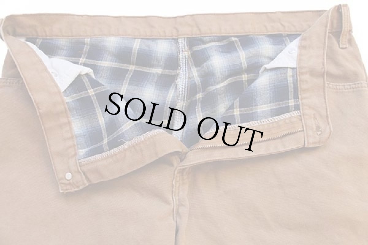 画像4: Dickiesディッキーズ オンブレチェック ネルライナー ダック地 ペインターパンツ 茶 w38 L30 (4)