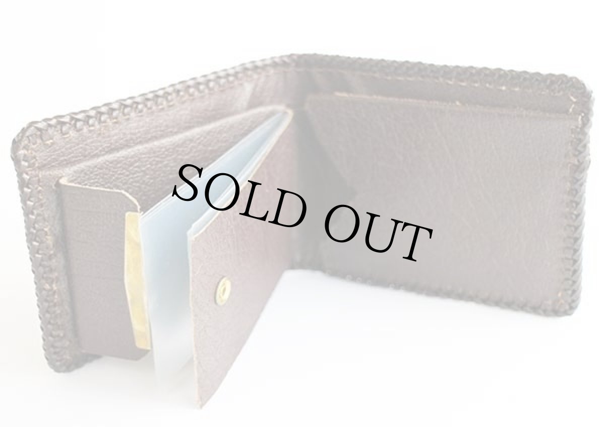 画像4: ビンテージ どんぐり柄 カービング レザー ウォレット 茶 (4)