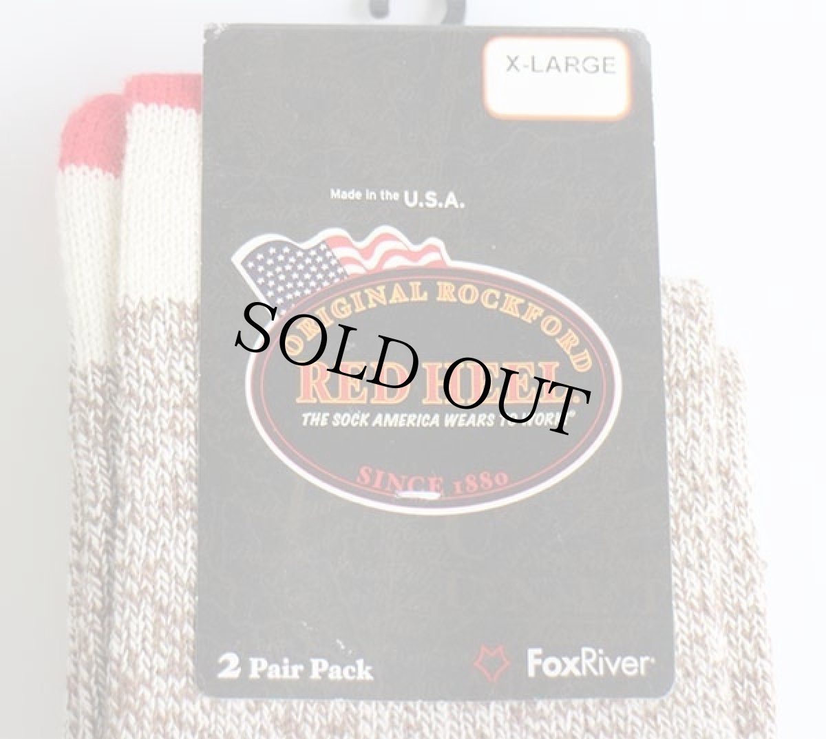 画像3: 未使用★USA製 FoxRiver RED HEEL レッドヒール ソックス 霜降り茶 XL 2ペア★靴下 (3)
