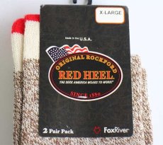 画像3: 未使用★USA製 FoxRiver RED HEEL レッドヒール ソックス 霜降り茶 XL 2ペア★靴下 (3)