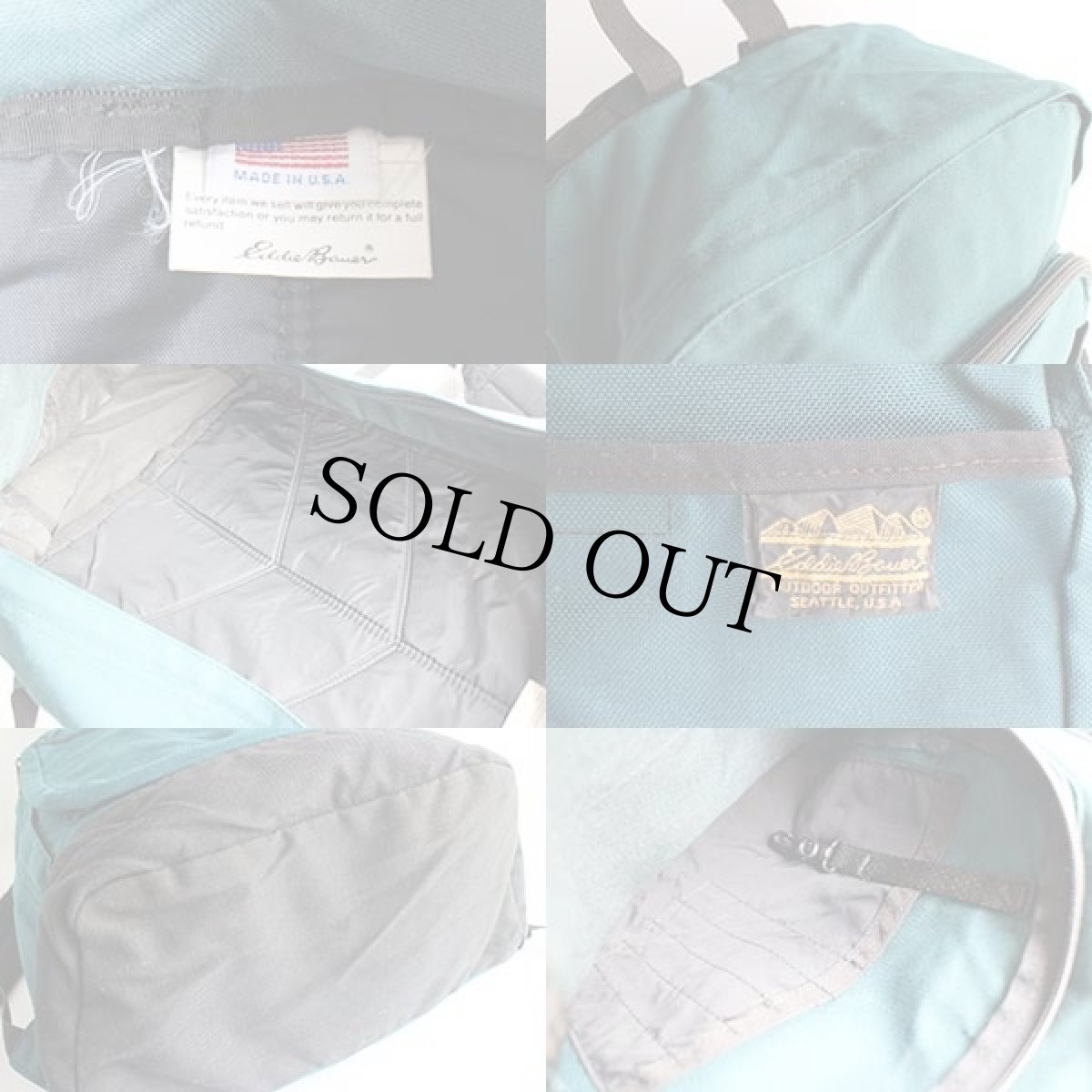 画像3: 80s USA製 EddieBauerエディーバウアー ナイロン デイパック 深緑×黒★リュックサック (3)