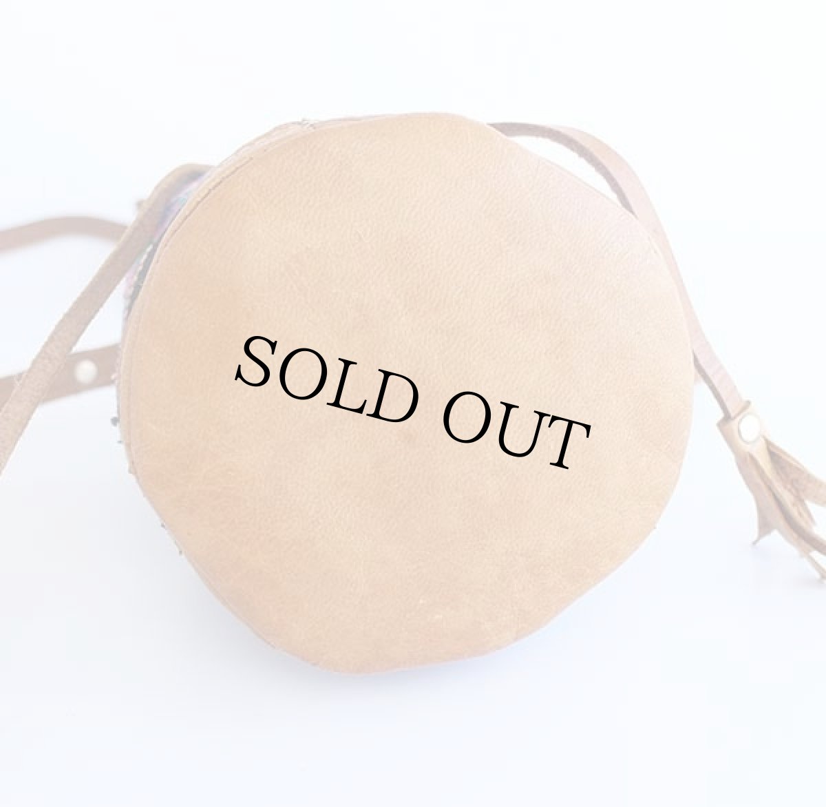 画像7: ハンドメイド フォークロア柄 バケツ型 巾着 ラグxレザー ショルダーバッグ ミニ (7)