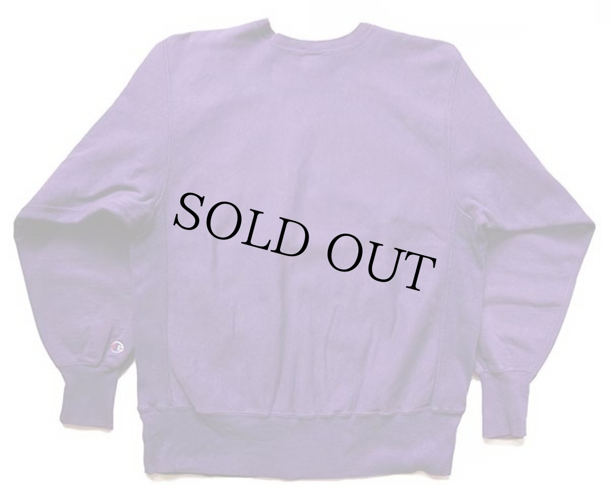 画像2: 90s USA製 Championチャンピオン LOURDES ATHLETIC DEPT. 三段中抜き リバースウィーブ スウェット 紫 L (2)