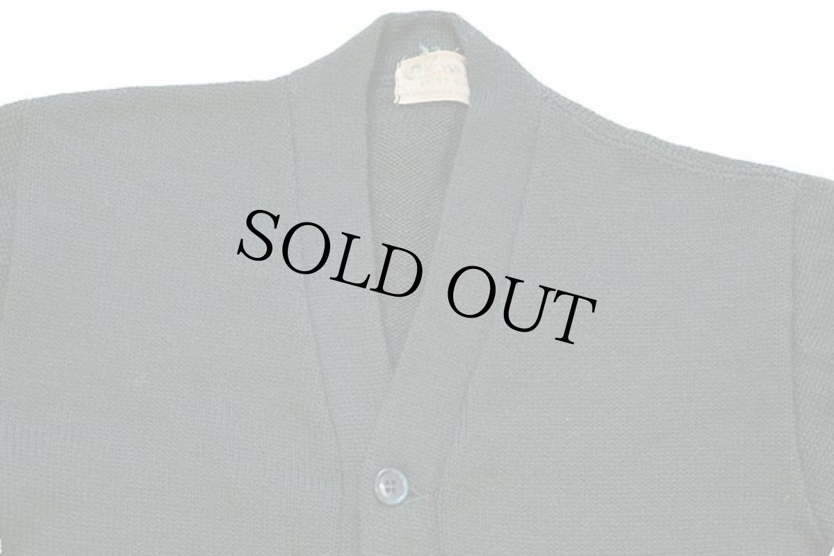 画像3: 60s Solomon's SPORT SHOP パッチ付き ウールニット レタードカーディガン 深緑 36 (3)