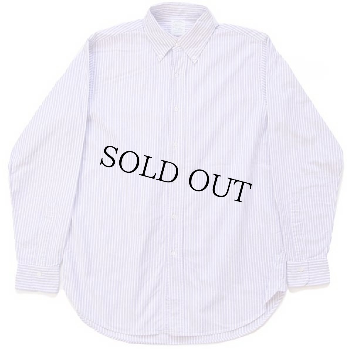 画像2: USA製 Brooks Brothersブルックスブラザーズ Makers MILANO ストライプ ボタンダウン オックスフォード コットンシャツ 薄紫×白 16 (2)